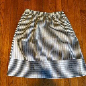 J. Crew Blue and White Striped Skirt